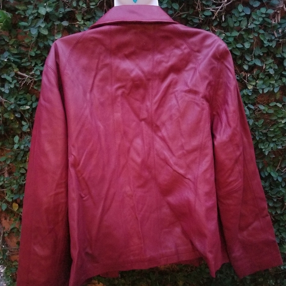 Red Lambskin Jacket by Worthington 1X - Picture 2 of 5